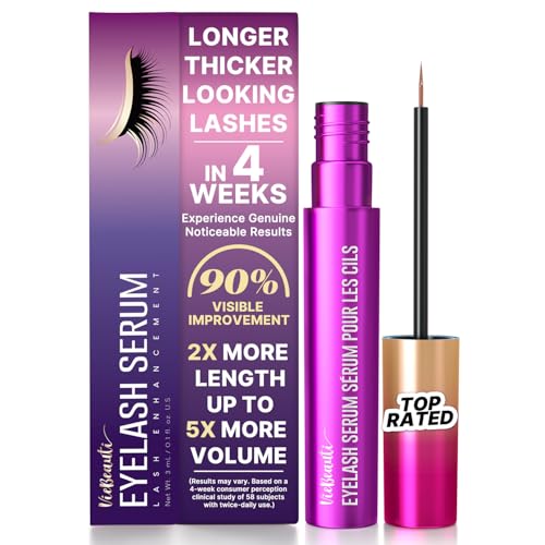 VieBeauti Premium Eyelash Growth Serum: Lash Enhancing Serum with Advanced Formula to Boost Longer Fuller and Thicker Looking Lashes - Vegan & Cruelty-Free for Sensitive Eyes 3mL 3-Month Supply