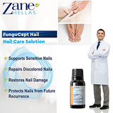 Zane Hellas FunguCept Nail. Nail Solution. Nail Solution for Discolored, Thickened, Crumbled Nails. Visible Results in 4 Weeks.0.33 oz -10ml