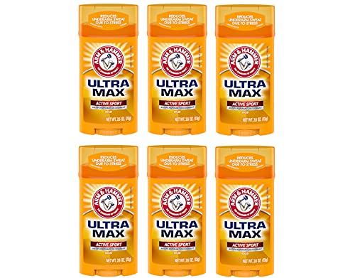 Arm & Hammer Ultramax Active Sport Antiperspirant Deodorant Solid, 2.6oz - Pack of 6