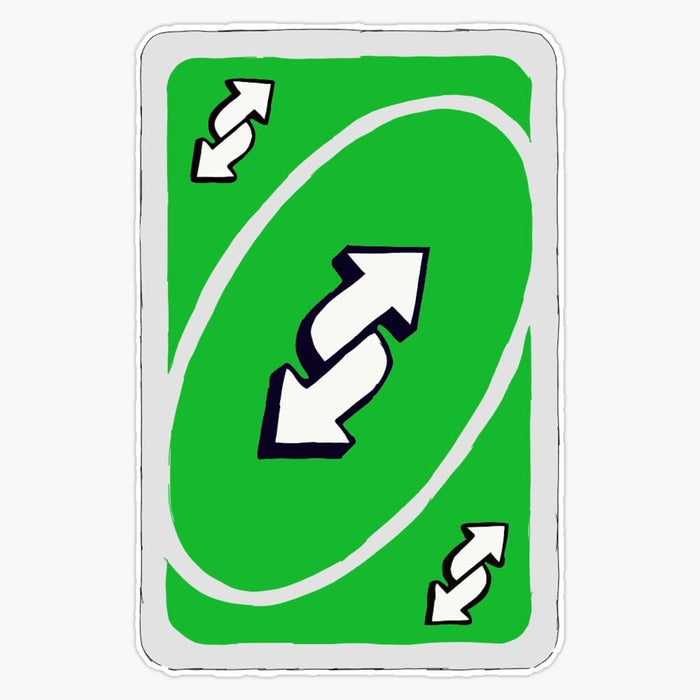 Vision Signs Green UNO Reverse Card Sticker Bumper Sticker Vinyl Decal 5In, VISION-XMAS-STICKERS-3620