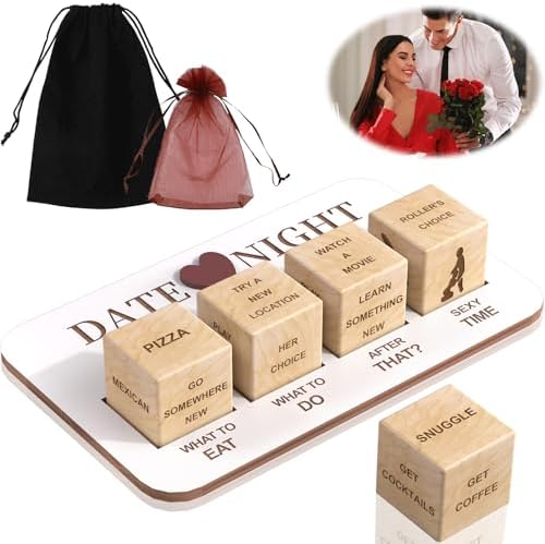 Valentines Day Gifts for Him Her, Date Night Dice Couples Gift Ideas Decision Dice for Girlfriend Boyfriend Romantic Date Night Ideas for Him and Her Anniversary Birthday Gifts for Husband Wife