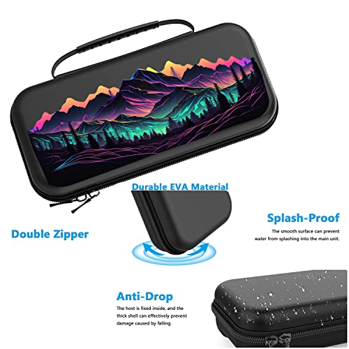 Neon Mountains Case For Nintendo Switch Cute Girl Nature Aesthetics Switch OLED Case Console Protective Travel Case for Nintendo Girls Kids Women MB309