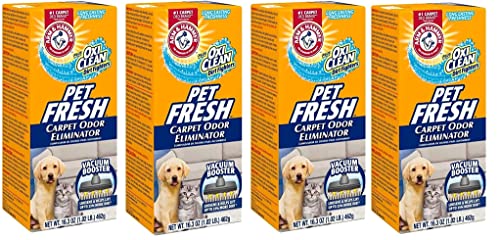 4 Pk, Arm & Hammer Pet Fresh Carpet Odor Eliminator Plus Oxi Clean Dirt Fighters