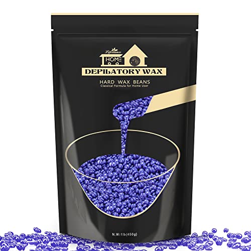 Lifestance Hard Wax Beans Hair Removal Kit, 1lb Large Refill Stripless Waxing Beans for Women Men Waxing Depilatory Lavender Pearl Wax Beads