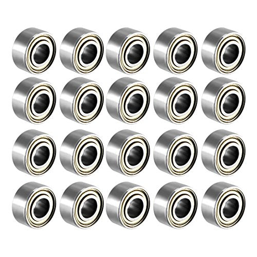 uxcell 685ZZ Ball Bearing 5mm x 11mm x 5mm Double Shielded 685-2Z Deep Groove Bearings, Carbon Steel (Pack of 20)