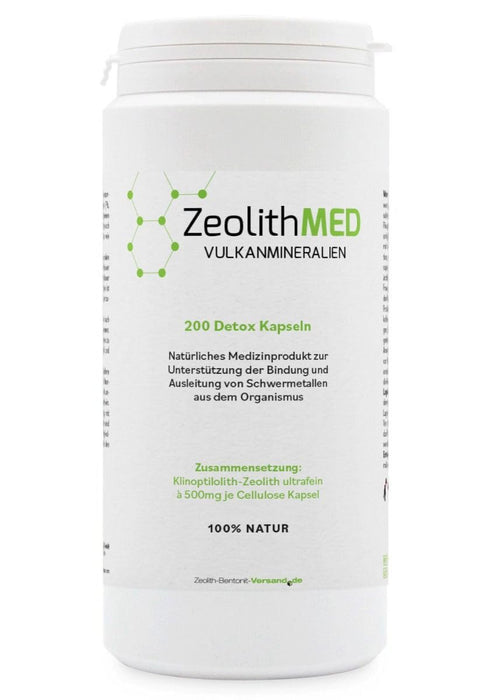 Zeolith MED Detox-Kapseln, Medizinprodukt, hochdosiert, hochwirksam ultrafein 9µm, Apothekenqualität, Entgiftung von Schwermetallen, 100% Zeolith-Klinoptilolith, Entgiftungskur mit Vulkanmineralien