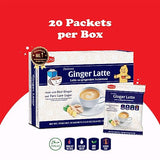 Pocas Instant Ginger Latte Tea Packets - Real Ginger Instant Tea Blended with Creamer, Green Tea, Pure Cane Sugar, and Milk for a Creamy, Zesty, Soothing Ginger Tea Instant Latte, 20 Count (Pack of 2)