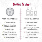 VIORI Native Essence Shampoo and Conditioner Bar Set and Bamboo Holder - Made with Rice Water for Hair Growth - Handcrafted Sulfate Free Shampoo and Conditioner