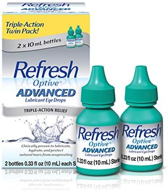 Refresh Optive Advanced Eye Drops, 0.33 Fl Oz (Twin Pack)