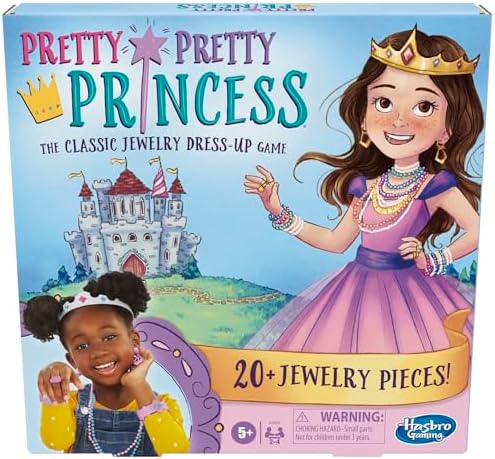 Pretty Pretty Princess Board Game, Classic Jewelry Dress-Up Games for Kids, Family Games for 2-4 Players, Kids Board Games, Ages 5 and Up
