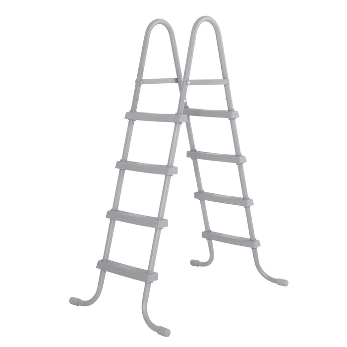 Bestway Above Ground Pool Ladder for Swimming Pools 42" or 48" Tall, Metal Frame Step Ladder with Plastic Steps for Pool Entry and Exit