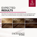 L'Oreal Paris Excellence Creme Permanent Hair Color, 5 Medium Brown, 100 percent Gray Coverage Hair Dye, Pack of 2