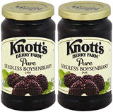 KNOTT'S BERRY FARM Seedless Boysenberry Jam, 16oz Jar (Pack of 2)