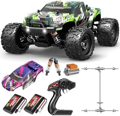 Rc Cars 1:18 All Terrain RC Car for Adults & Boys (18305), 4WD Off-Road RC Truck High Speed Fast 40+ KPH, 4X4 Waterproof Remote Control Car with 2 Rechargeable Batteries