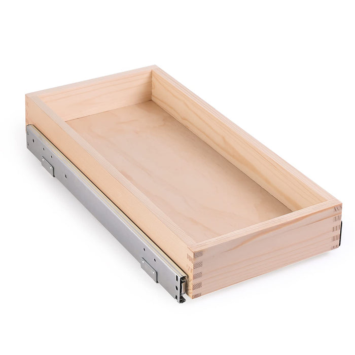 Mulush Pull Out Cabinet Drawer, 11”W x 21”D Soft Close Slide Out Wood Drawer Storage Organizer for Kitchen, Requires At Least 11.5” Cabinet Opening, Finished, Bottom Assembly