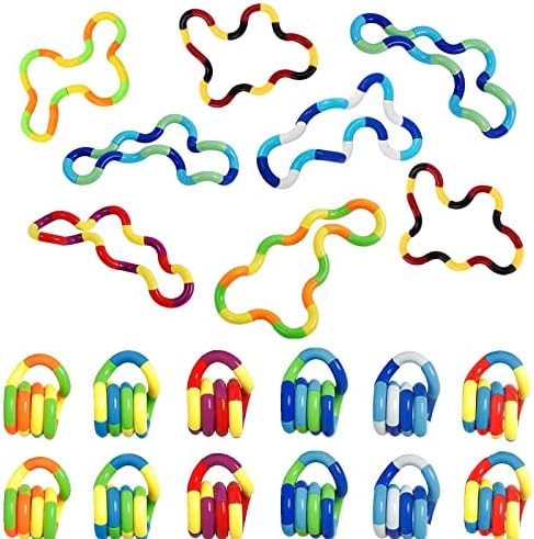 20 PCS Multicolored Quiet Fidgets Toys for Unique Fidget Experience, Anti Anxiety Sensory Toys Combine into New Shapes, Brain Imagination Tools, Relax Therapy Educational Toy for Kids Boys Adults