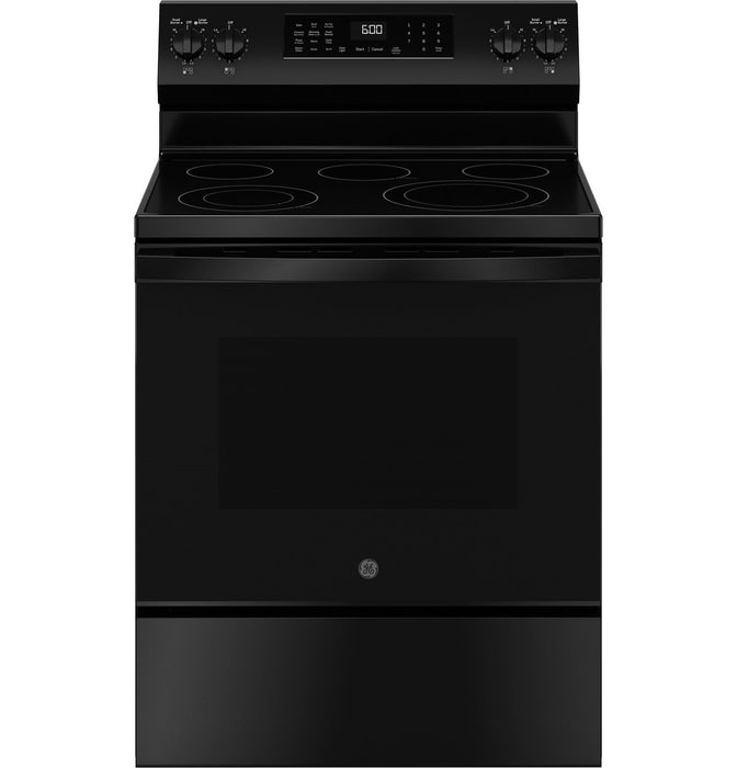 GE 30 in. 5 Burner Smart Convection Range in Black with Air Fry, EasyWash Oven Tray, GRF600AVBB