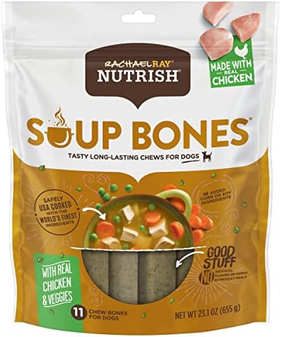 Rachael Ray Nutrish Soup Bones Dog Treats, Chicken & Veggies Flavor, 11 Count (Pack of 1)