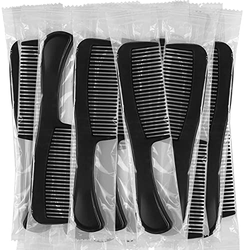 500 pcs Combs PP Plastic Material, Individually Wrapped Bulk Combs For Homeless, Women, Kids, Hotel, Airbnb, Shelter, Charity (Black, 500)