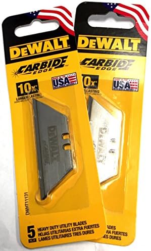 DeWalt Carbide Edge Utility Knife Blade - Last 10x Longer (10-Pack)