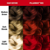 MANIC PANIC Pillarbox Red Hair Dye - Classic High Voltage - Semi Permanent Hair Color - Deep True Red Color - For Dark & Light Hair – Vegan, PPD & Ammonia-Free - For Coloring Hair on Women & Men