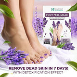 Lavinso Lavender Foot Exfoliator Peeling Mask for Dry Cracked Feet - 2 Pack - Remove Dead Skin and Callus - Foot Peel Mask for Baby Soft Feet