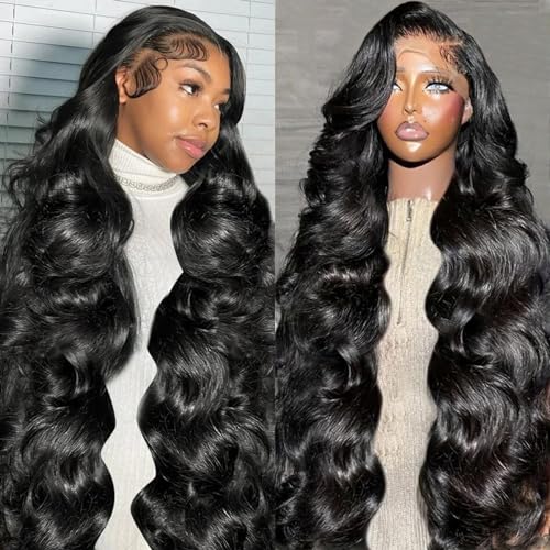 Body Wave Lace Front Wigs Human Hair 13x6 HD Lace Frontal Wigs Human Hair for Women Pre Plucked with Baby Hair Natural Hairlin 34 Inch 180% Density