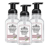 J.R. Watkins Foaming Hand Soap with Pump Dispenser, Moisturizing Foam Hand Wash, All Natural, Alcohol-Free, Cruelty-Free, USA Made, Rosewater, 9 fl oz, 3 Pack