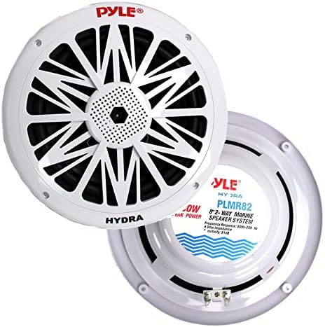 Pyle PLMR82 8" 300W 2-Way Waterproof Marine Boat Speakers White, Pair (Renewed)