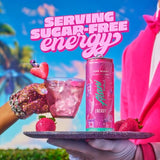 Alani Nu PINK SLUSH Sugar Free, Low Calorie Energy Drinks | 200mg Caffeine | Paris Hilton x Alani Nu | Biotin B Vitamins | Zero Sugar | 5 Calories | 12 Fl Oz Cans (12 Pack)