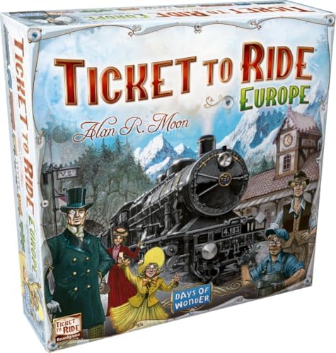 Ticket to Ride Europe Board Game - Embark on a Railway Adventure Across the Continent! Fun Family Strategy Game for Kids & Adults, Ages 8+, 2-5 Players, 30-60 Min Playtime, Made by Days of Wonder