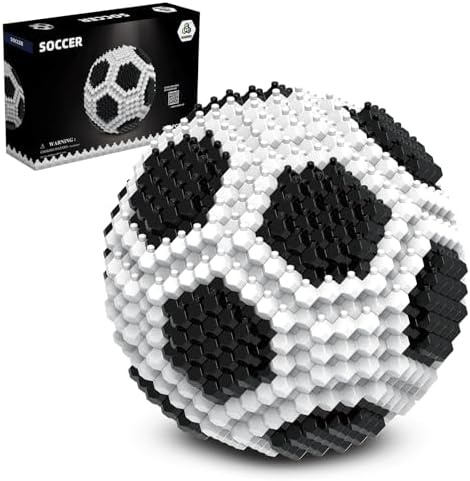 Soccer Building Block Set, Adults challenging STEM Block Decorations, Miniature 3D Educational Toys for Ages 14 15 16 and Above, (437 Pieces)