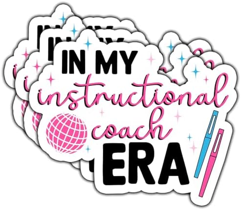(3Pcs) in My Instructional Coach Era Sticker Funny Teacher Quote Decals Waterproof Vinyl Stickers for Books Laptops Phone Water Bottles Tumbler Cup Kindle 3 Inch
