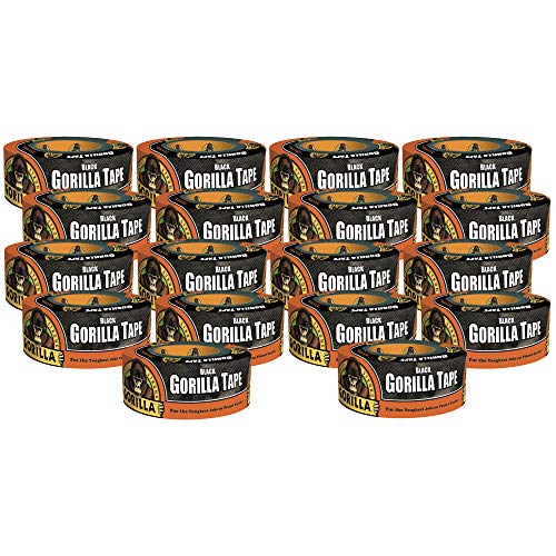 Gorilla Black Duct Tape, 1.88" x 12 yd, Black, (Bulk Pack of 18)