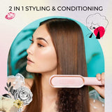 TYMO Hair Straightener Brush, Hair Straightening Comb for Women with 5 Temp 20s Fast Heating & Anti-Scald