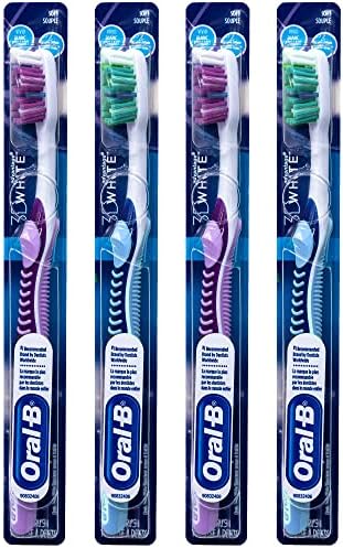 Oral-B 3D White Vivid Toothbrush, 35 Soft (Colors Vary) - Pack of 4