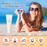 Relief Sun Organic Sunscreen SPF50,+PA++++ Rice and Probiotics | Korean Skin Care Solution for All Skin Types | Nourishing Skin Protection and UV Defense