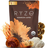 RYZE Mushroom Coffee | 6 Adaptogenic Mushrooms | USDA Organic | Instant Coffee | MCT Oil | USA Grown | Better Energy, Focus, Digestion, Immunity | Cordyceps, Lion’s Mane, Turkey Tail | 30 servings