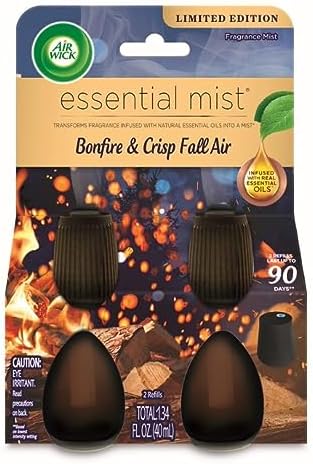Air Wick Essential Mist – Twin Refill Bonfire & Crisp Fall Air, 2 Refills