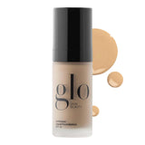 Glo Skin Beauty Luminous Liquid Mineral Foundation Makeup with SPF 18 (Tahini) - Improves Uneven Skin Tone, Smooths & Corrects Imperfections, Sheer to Medium Coverage, Dewy Finish
