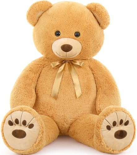 MorisMos Giant Teddy Bear Stuffed Animal, Big Teddy Bear Life Size, 51in Large Teddy Bear Cuddly Plush for Baby Shower, Birthday, Valentine(Light Brown)