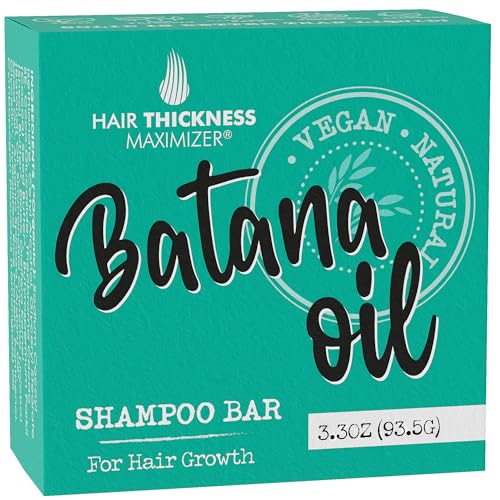 Batana Oil for Hair Growth Shampoo Bar – Eco-Friendly, Vegan & pH-Balanced Shampoo Bar with Jojoba & Rice – Sulfate Free, for Color Safety & Hair Thickening