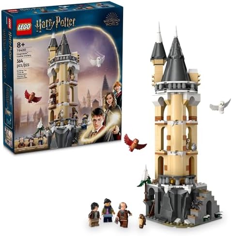 LEGO Harry Potter Hogwarts Castle Owlery Toy, Wizarding World Fantasy Toy for Girls and Boys, Harry Potter Castle Playset with 3 Characters, Birthday Gift Idea for Kids Ages 8 and Up, 76430