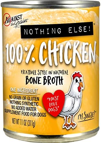 Evanger's Against The Grain Nothing Else - One Ingredient: Chicken Canned Dog Food - 12, 11 oz Cans