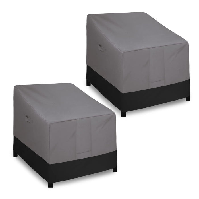 Easy-Going Outdoor Chair Cover Waterproof, Heavy Duty Patio Chair Cover, Windproof Outdoor Furniture Cover with Air Vent (2 Pack-33.5Wx40Dx36H inch, Gray/Black)