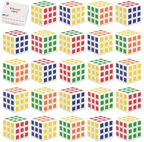 Vdealen 24 Pack Mini Cube Puzzle Party Favors for Kids, 1.18in 3x3 Magic Cube School Rewards & Classroom Prize for Students, Birthday Party Favors Easter Christmas Stocking Stuffers Gifts for Kids