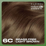 Clairol Natural Instincts Demi-Permanent Hair Dye, 6C Light Brown Hair Color, Pack of 3