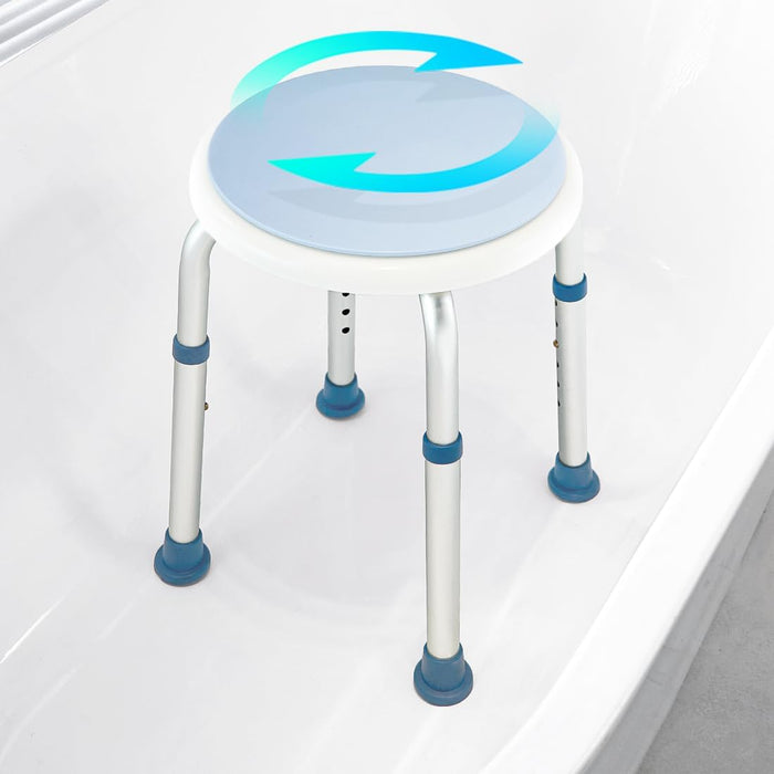 GreenChief Swivel Shower Chair for Inside Shower, 360 Degree Rotating Seat, Small Shower Stool for Bathtub, Bath Chair for Elderly, Disabled, Adults (300lbs)