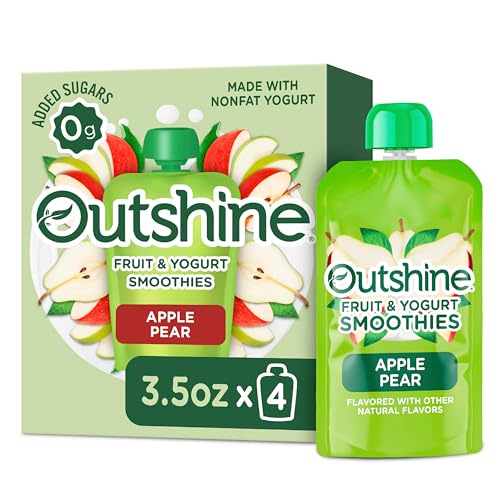 Outshine Fruit & Yogurt Smoothie Apple Pear Natural Flavored, 4-Pack of 3.5oz Fruit & Yogurt Pouches