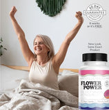 Flower Power Vaginal Moisturizer | Feminine Care for Women - 60 ct - End Vaginal Dryness with Slippery Elm Bark | Feminine Care for Vaginal Health - Made in USA